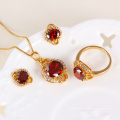 61333-Xuping Bling Anniversary Gold Pendiente pendiente colgante conjunto de joyas
